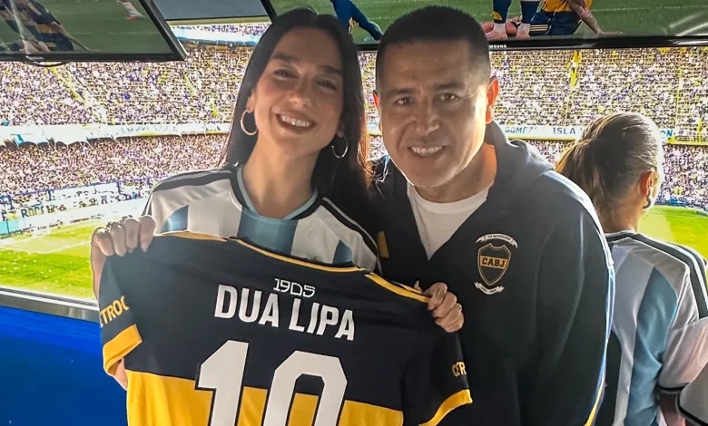 Dua Lipa turns football hipster as she's seen in Argentina kit at La Bombonera