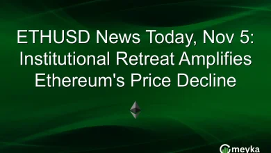 ETHUSD News Today, Nov 5: Institutional Retreat Amplifies Ethereum’s Price Decline