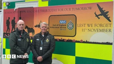 East of England ambulance service unveils Remembrance Day tribute
