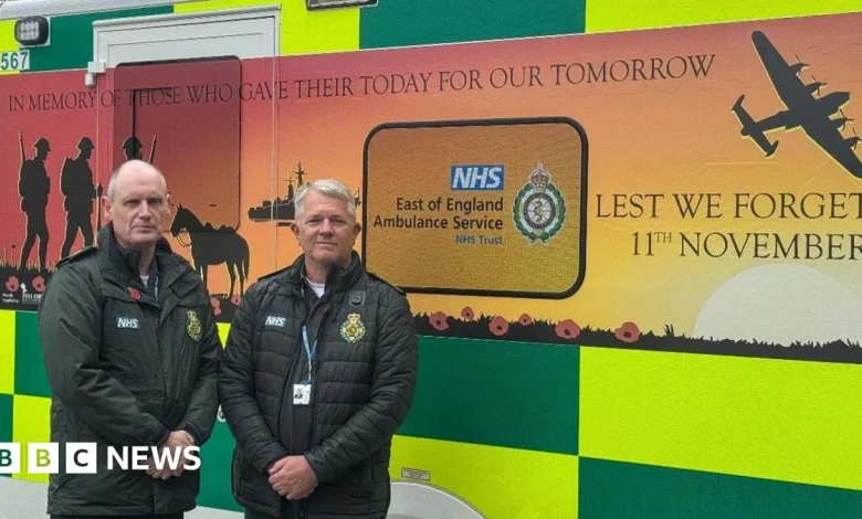East of England ambulance service unveils Remembrance Day tribute