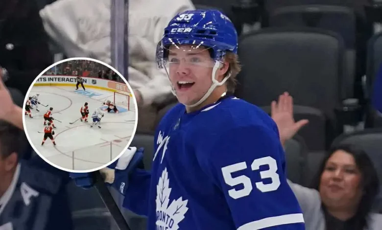 Easton Cowan Scores His First Goal as a Maple Leaf, and It's an Absolute Beauty