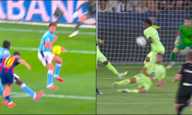 El Barça marca de penalti gracias a una mano idéntica a la que protestó en Valencia cuando le afectó