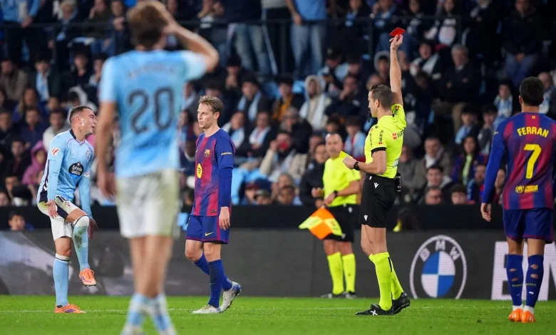 El Barcelona se lleva un palo de Vigo: De Jong fue expulsado en el descuento