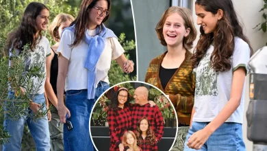 Emma Heming runs errands with young daughters she shares with Bruce Willis