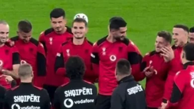 Emotion and applause, Broja gives a speech to the team in the last training session at "Air Albania"