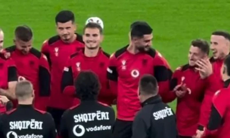 Emotion and applause, Broja gives a speech to the team in the last training session at "Air Albania"