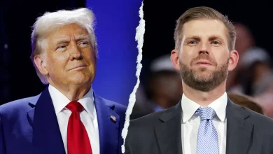 Eric Trump calls his father live on stage during Turning Point event