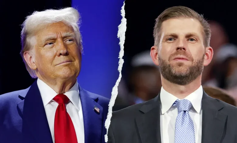 Eric Trump calls his father live on stage during Turning Point event