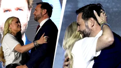 Erika Kirk quips she'd get 'less hate' for grabbing JD Vance's a** than for a hug