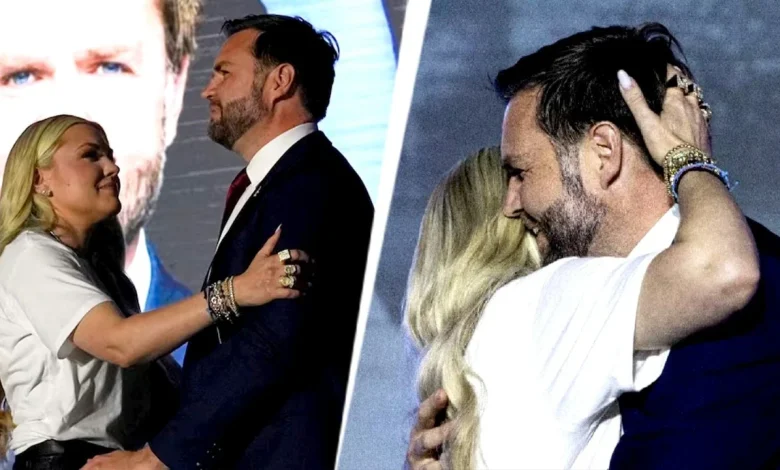 Erika Kirk quips she'd get 'less hate' for grabbing JD Vance's a** than for a hug