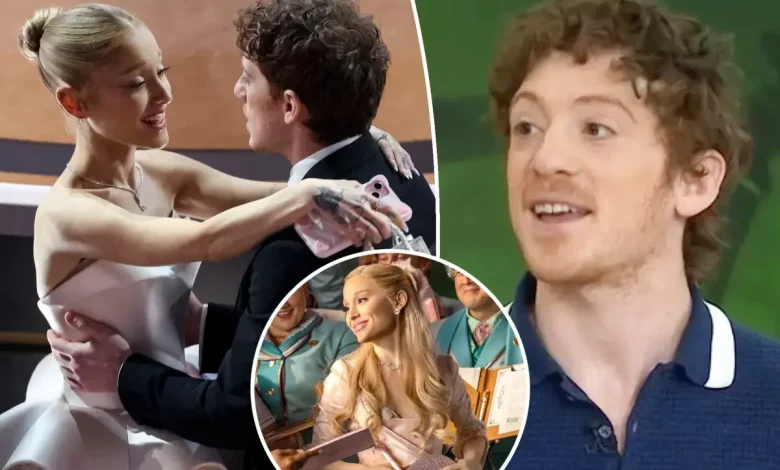 Ethan Slater skirts around Ariana Grande relationship question as breakup rumors swirl