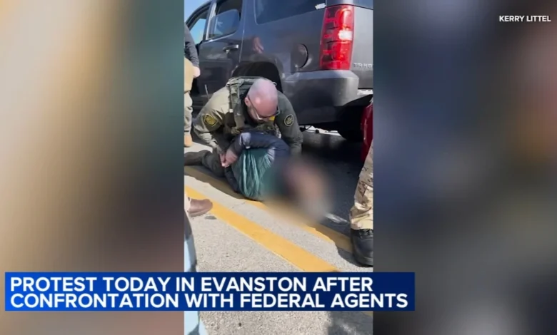 Evanston protest today: Police investigating after feds arrest 3 US citizens during immigration op at Asbury, Oakton, mayor says