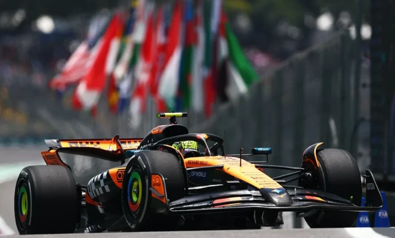 F1 Brazil GP: Lando Norris leads Oscar Piastri in McLaren 1-2 in FP1