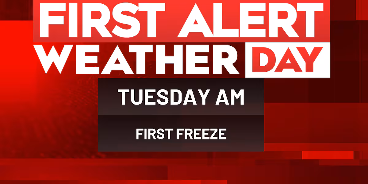 FIRST ALERT WEATHER DAY issued for first freeze of the season next week.