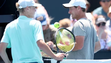 Family ties: Lleyton Hewitt teams up with son Cruz in Sydney