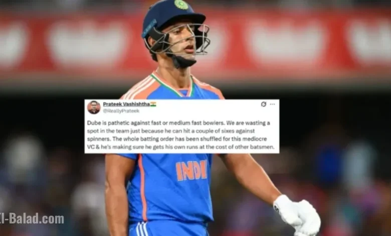 Fans Criticize Shivam Dube’s Slow 18-Ball 22 in AUS vs IND T20I