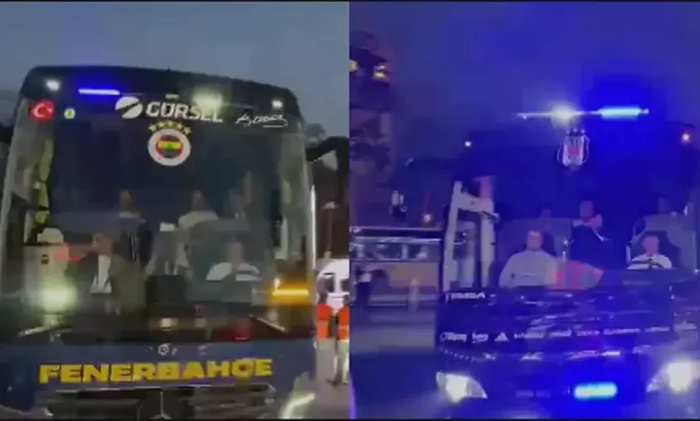 Fenerbahçe derbisi için takım otobüsleri Tüpraş Stadyumu’na ulaştı