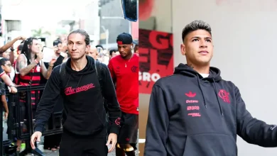 Filipe Luís toma atitude com Carrascal antes de jogo do Flamengo x São Paulo, pelo Brasileirão