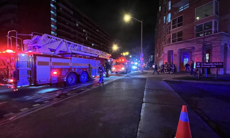 Fire crews continue to battle flames at Thorncliffe Park high-rise complex