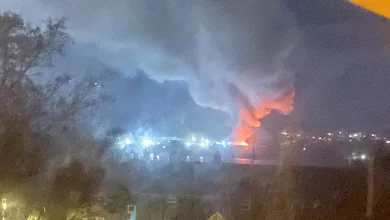 Fire crews respond to major fire at Ballytrasna industrial premises