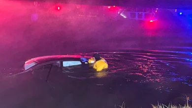 Firefighter saves elderly man who drove car into pond, West Chester township says