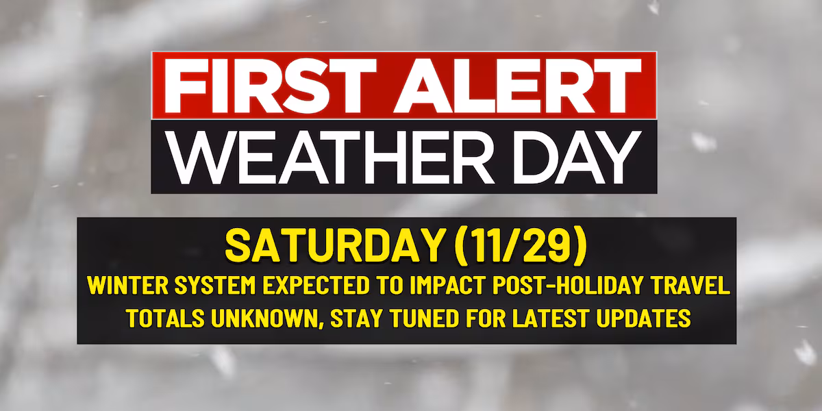 First Alert Weather Day issued for Saturday, gusty winds midweek