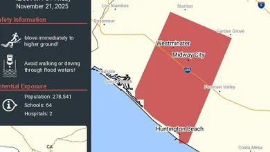 Flash flood warning issued for Huntington Beach, Westminster