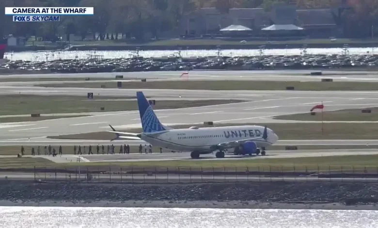 Flights temporarily halted at Reagan National Airport after security incident on arriving plane