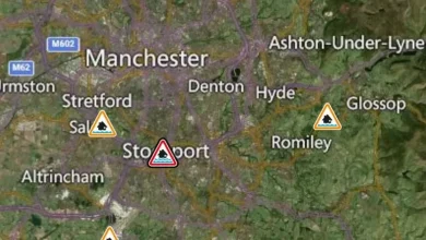 Flood warning issued for Greater Manchester as Storm Claudia brings downpours