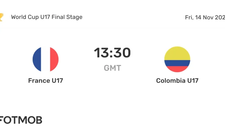 France U17 vs Colombia U17 - live score, predicted lineups and H2H stats