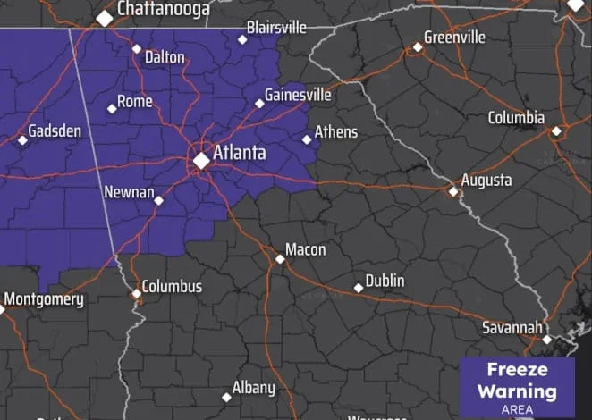 Freeze Warning now in effect for much of NEGA