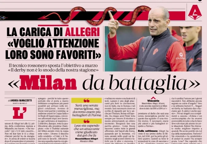 Gazzetta: Allegri pushes his group ahead of the derby