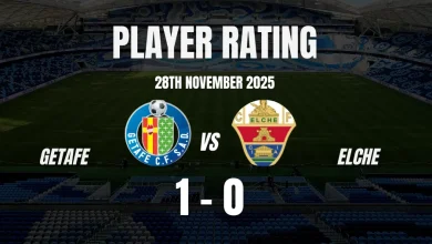 Getafe vs Elche Player Ratings as Mauro Arambarri Scores Winner in Tense La Liga Clash