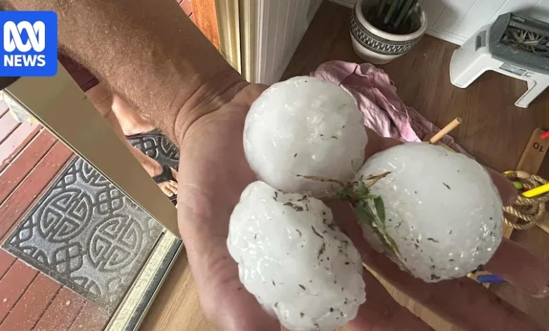 Giant hail and lightning hit south-east Queensland with more storms forecast