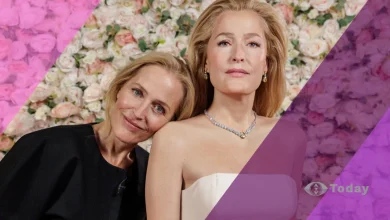 Gillian Anderson meets her wax twin