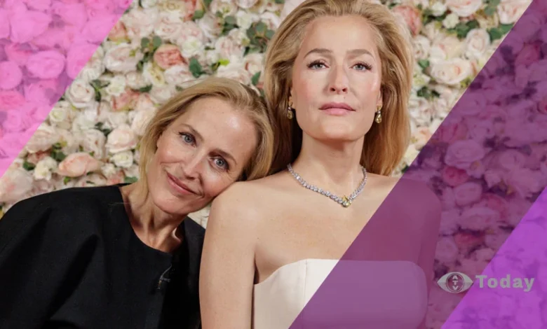 Gillian Anderson meets her wax twin
