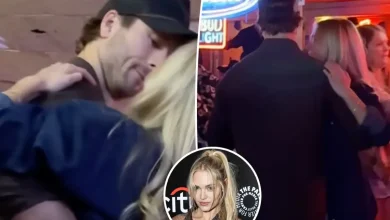 Glen Powell cozies up to actress Michelle Randolph on line dancing date night