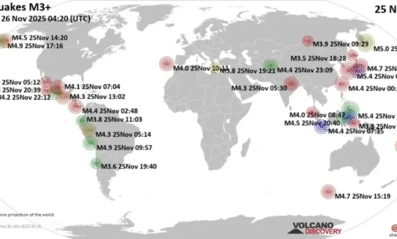 Global Earthquake Update: Tuesday, November 25, 2025