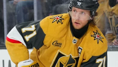 Golden Knights C Karlsson exits loss with injury