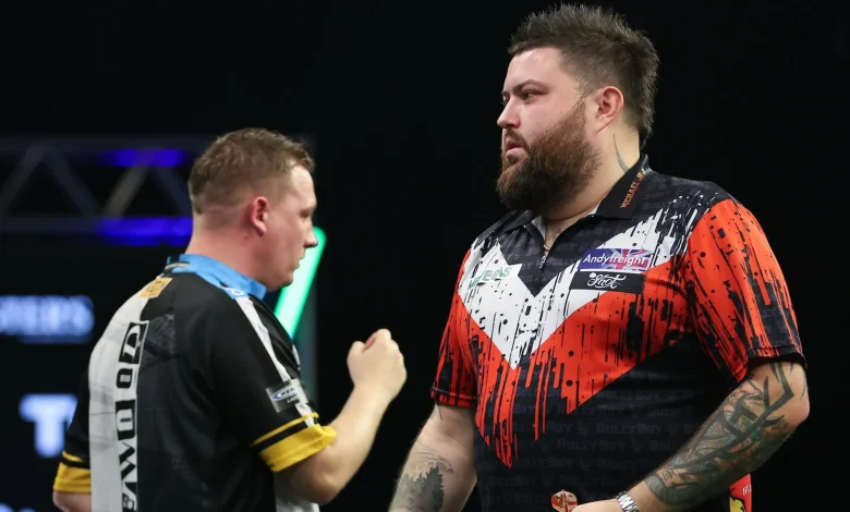 Grand Slam of Darts 2025: Michael Smith sets up showdown with Luke Humphries after surviving 11 match darts from Chris Dobey