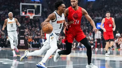 Grant hits free throws with 1.4 seconds left and Blazers beat Nuggets 109-107