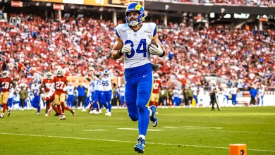 HIGHLIGHTS: Rams TE Colby Parkinson catches a no-look touchdown pass from QB Mathew Stafford against the 49ers