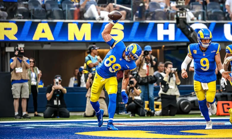 HIGHLIGHTS: Rams TE Tyler Higbee catches for a touchdown & hits a Dodgers-themed celebration against the Saints