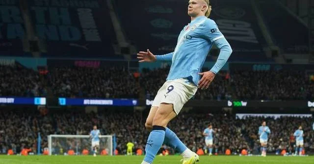 Haaland pulls out robot celebration after scoring again for Man City