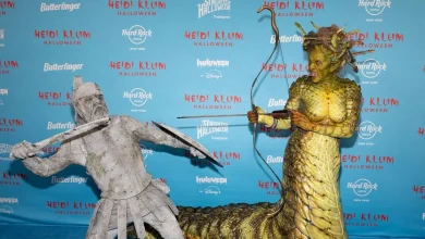 Halloween-Party in New York: Heidi Klum als monströse Medusa - Tom zu Stein erstarrt