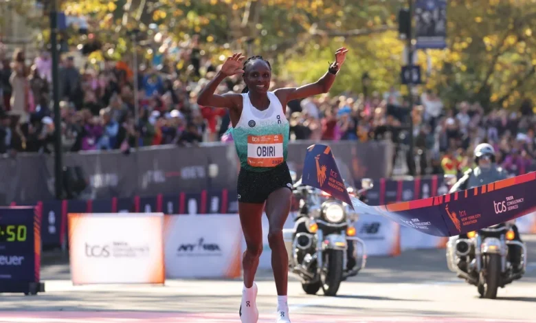Hellen Obiri of Kenya sets course record to win 2025 New York City Marathon