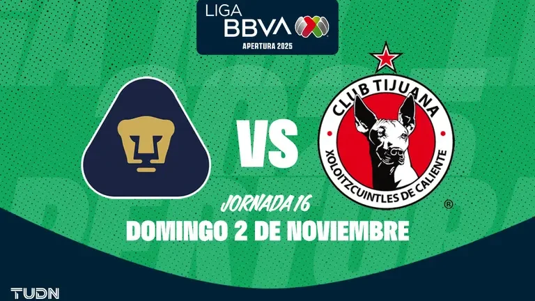 Horario y dónde ver el Pumas vs. Tijuana de la Jornada 16