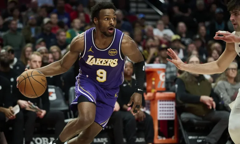How many points did Bronny James score vs Blazers? Lakers guard has best game of season.