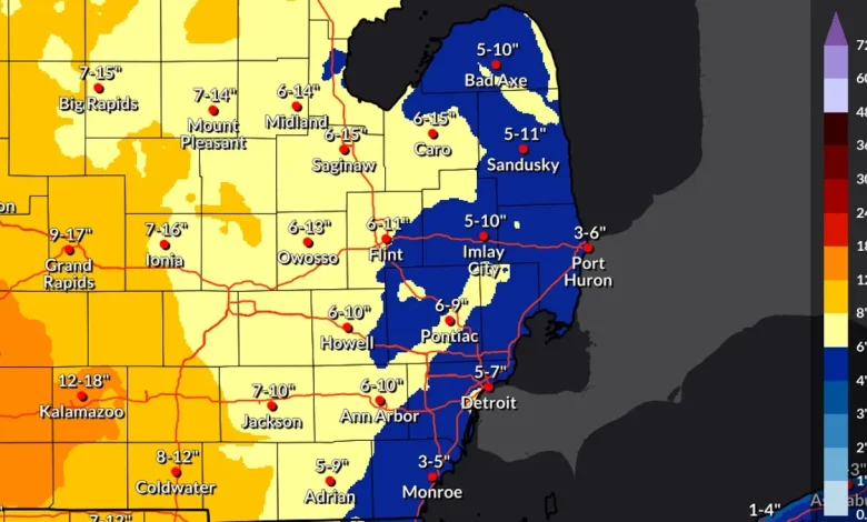 How much snow will Michigan get? Winter storm snowfall predictions