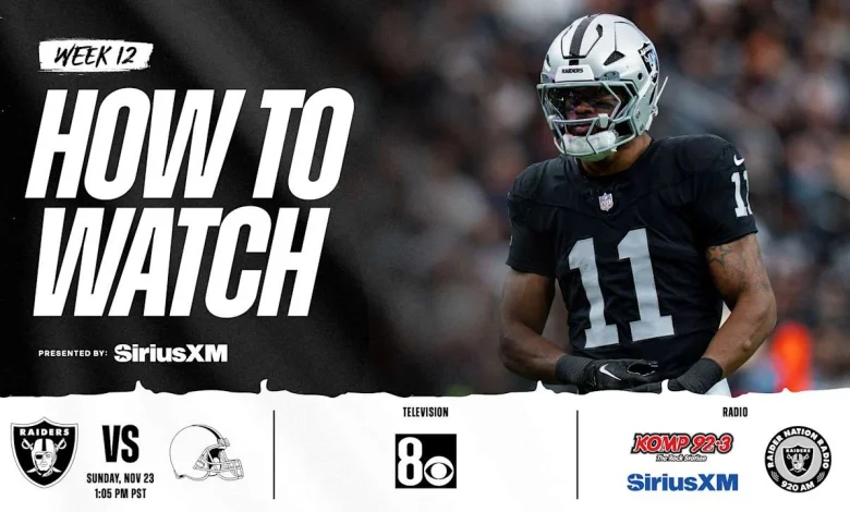 How to watch, listen to and livestream Raiders vs. Browns